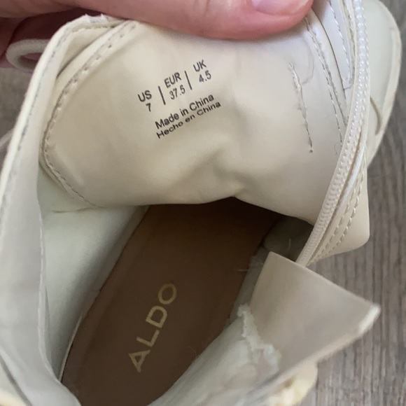 Cream White Combat Ankle Boot - Picture 9 of 10